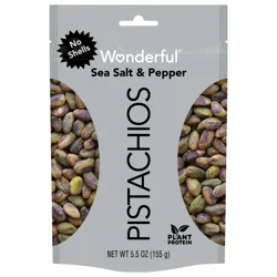 Wonderful Pistachios No Shells Sea Salt & Pepper Nuts, 5.5 Ounce Bag