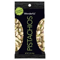 Wonderful Pistachios, In Shell Roasted & Salted Nuts, 5 Ounce Bag