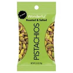 Wonderful Pistachios, No Shells Roasted & Salted Nuts, 2.5 Ounce Bag