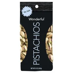 Wonderful Pistachios, In Shell Roasted with No Salt Nuts, 8 Ounce Bag
