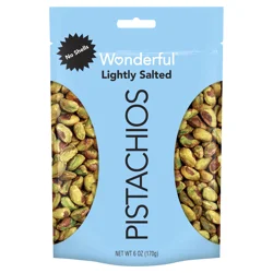 Wonderful Pistachios, No Shells Roasted & Lightly Salted Nuts, 6 Ounce Bag