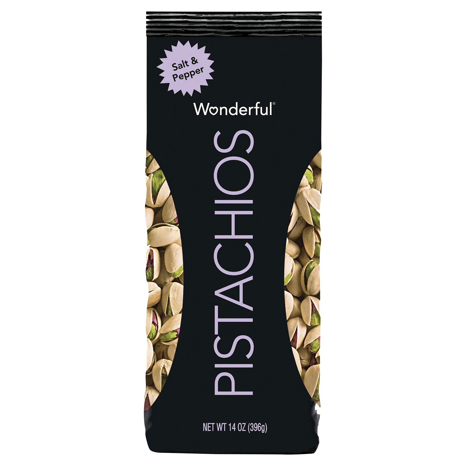 slide 1 of 2, Wonderful Pistachios, In Shell Salt & Pepper Flavored Nuts, 14 Ounce Bag, 14 oz