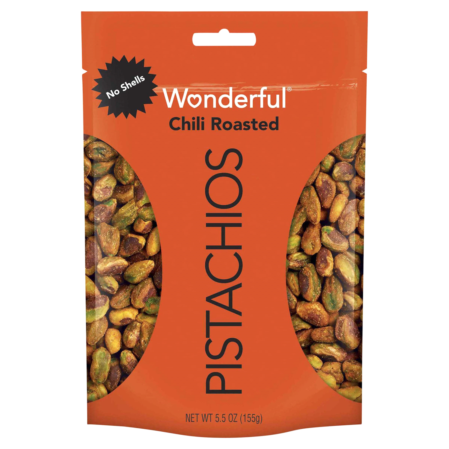 slide 1 of 2, Wonderful Pistachios No Shells Chili Roasted Nuts, 5.5 Ounce Bag, 5.5 oz