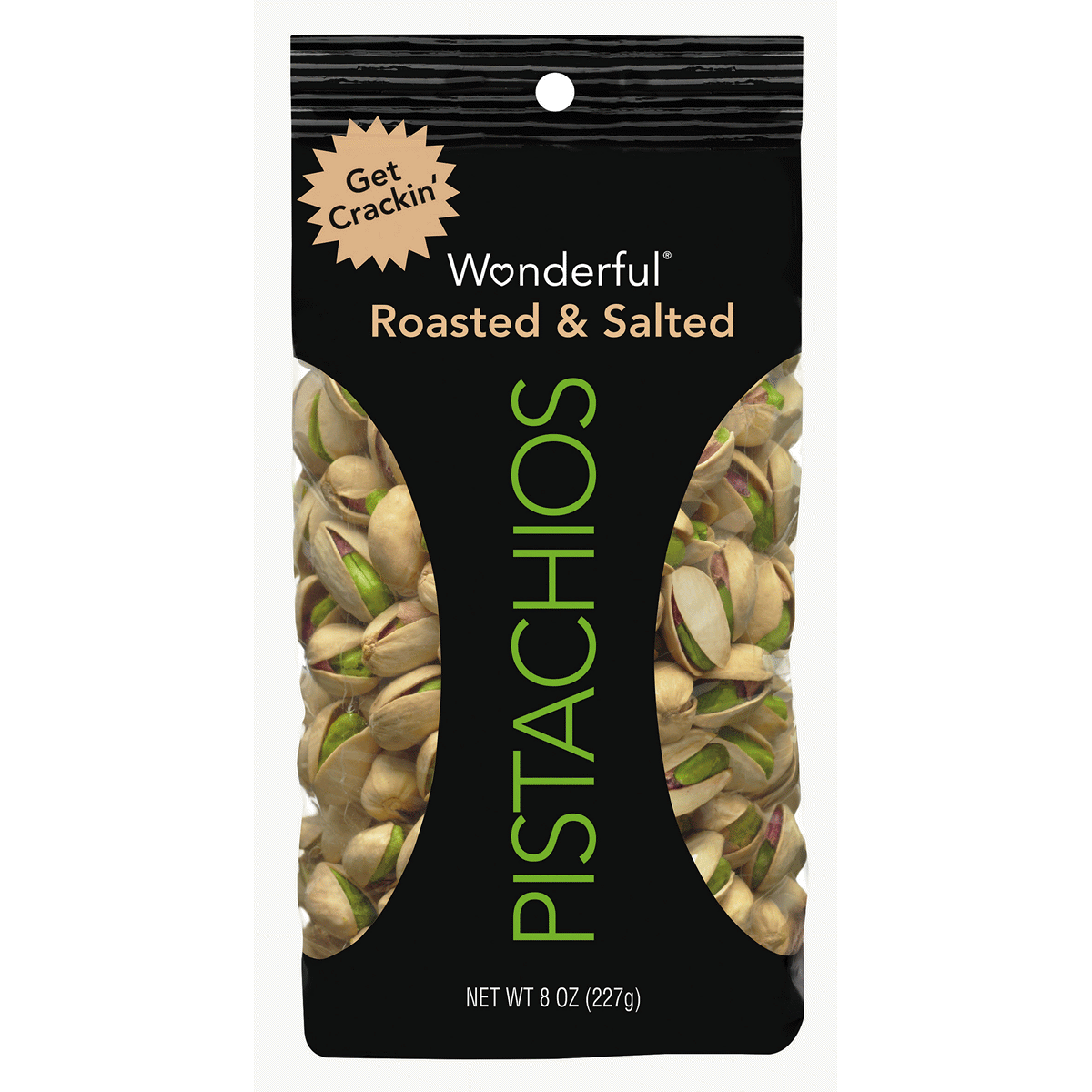 slide 1 of 1, Wonderful Pistachios, In Shell Roasted & Salted Nuts, 8 Ounce Bag, 8 oz