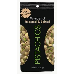 Wonderful Pistachios, In Shell Roasted & Salted Nuts, 8 Ounce Bag