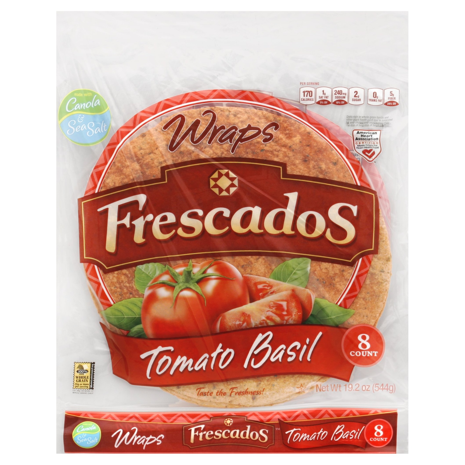slide 1 of 1, Frescados Tomato Basil Wraps, 19.2 oz