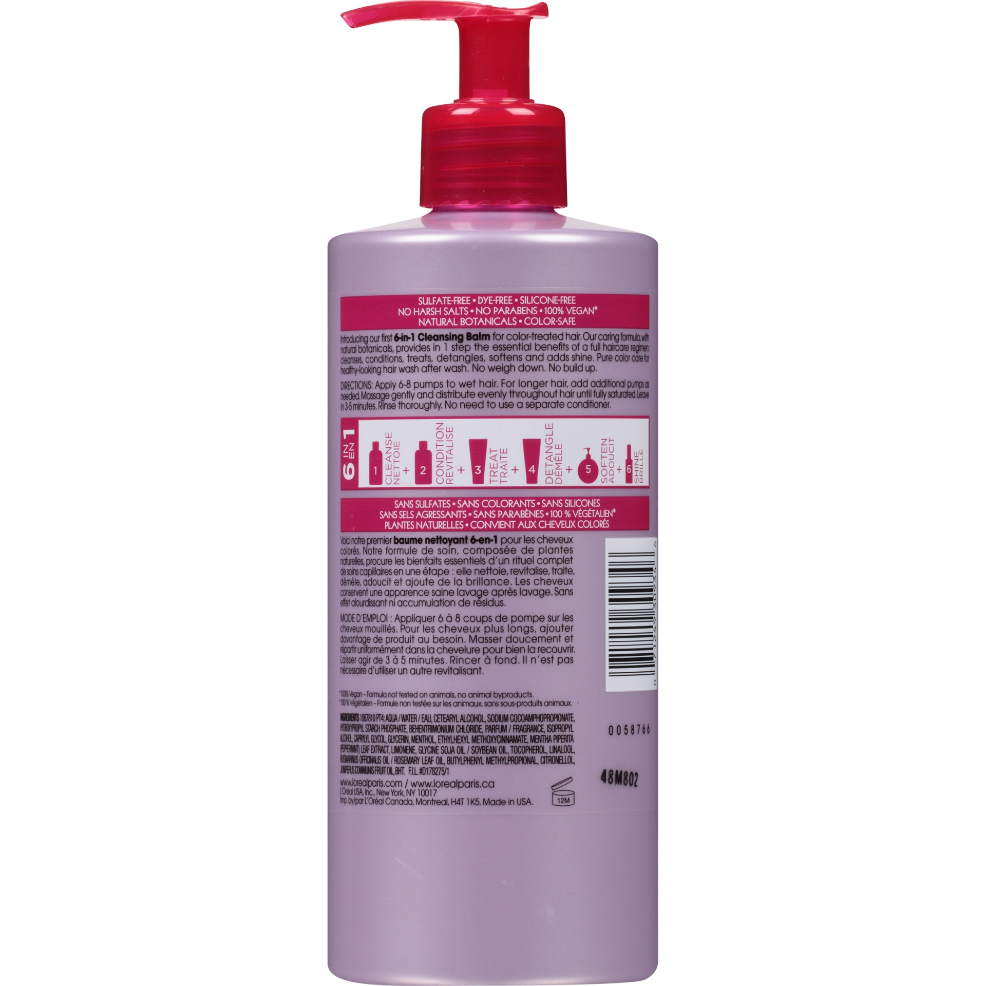 slide 4 of 5, L'Oréal Hair Expertise EverPure 6-in-1 Cleansing Balm, 16.9 fl oz