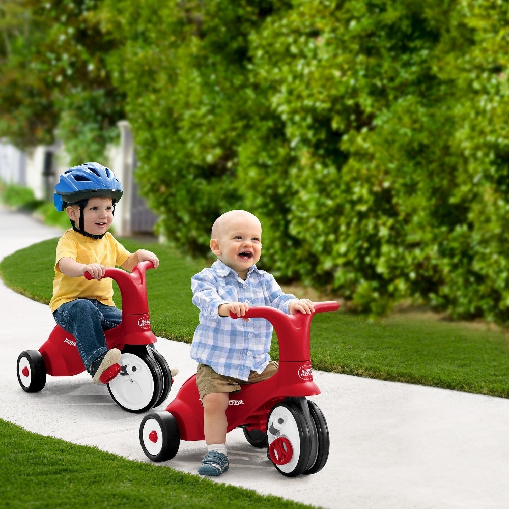 slide 6 of 8, Radio Flyer Kids' Scoot 2 Pedal Scooter - Red, 1 ct