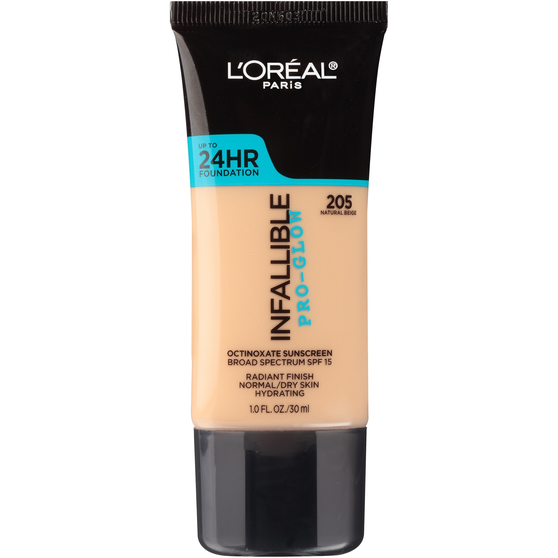 slide 1 of 3, L'Oreal Paris Infallible Pro-Glow Foundation Normal/Dry Skin with SPF 15 - 205 Natural Beige - 1 fl oz, 1 fl oz