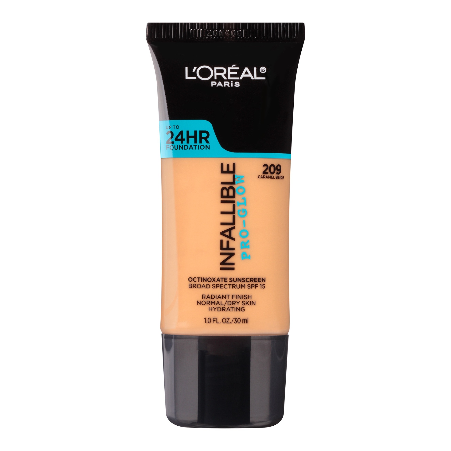 slide 1 of 3, L'Oreal Paris Infallible Pro-Glow Foundation Normal/Dry Skin with SPF 15 - 209 Caramel Beige - 1 fl oz, 1 fl oz