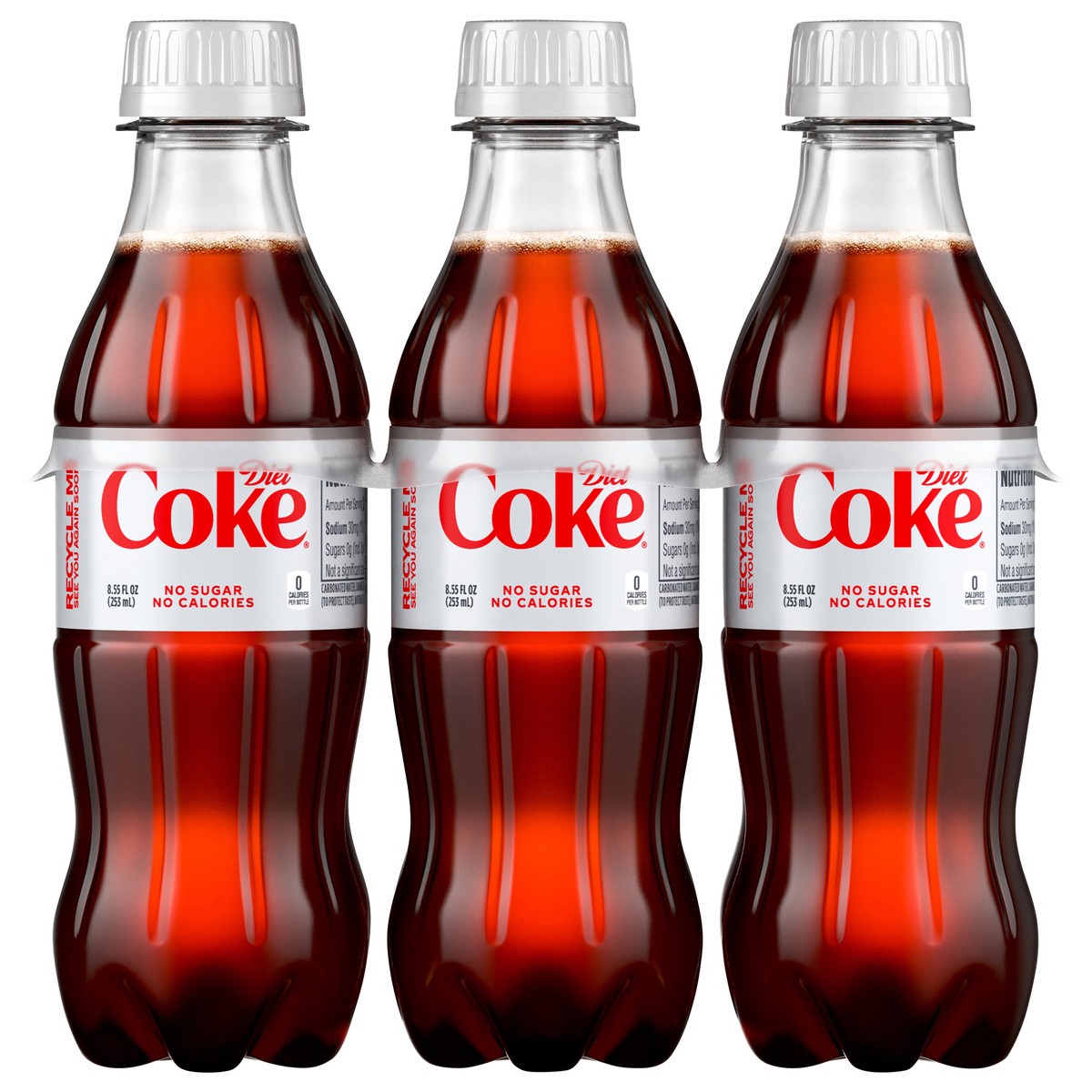 slide 1 of 5, Diet Coke Bottles, 8.55 fl oz, 6 Pack, 6 ct