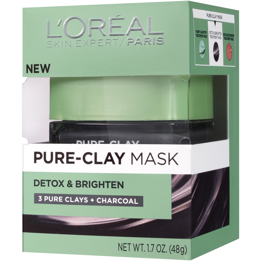slide 5 of 8, L'Oréal Detox & Brighten Pure-Clay Mask, 1.7 oz