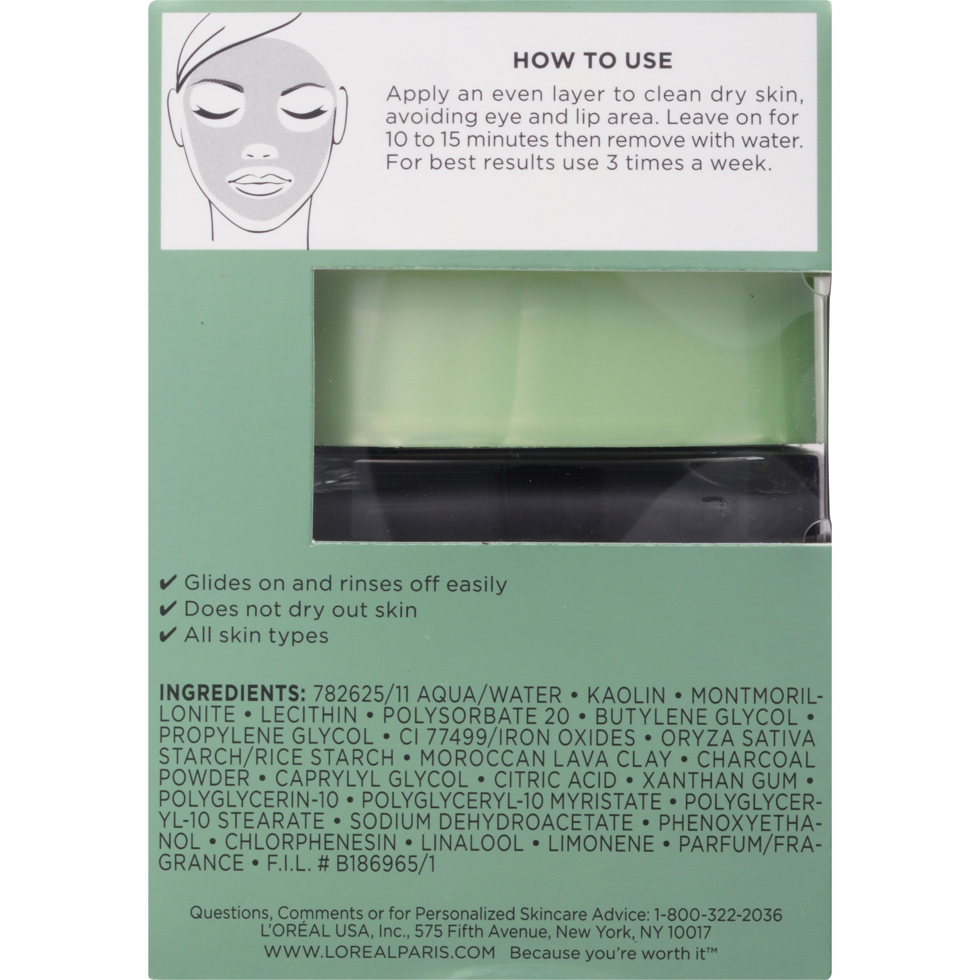 slide 6 of 8, L'Oréal Detox & Brighten Pure-Clay Mask, 1.7 oz