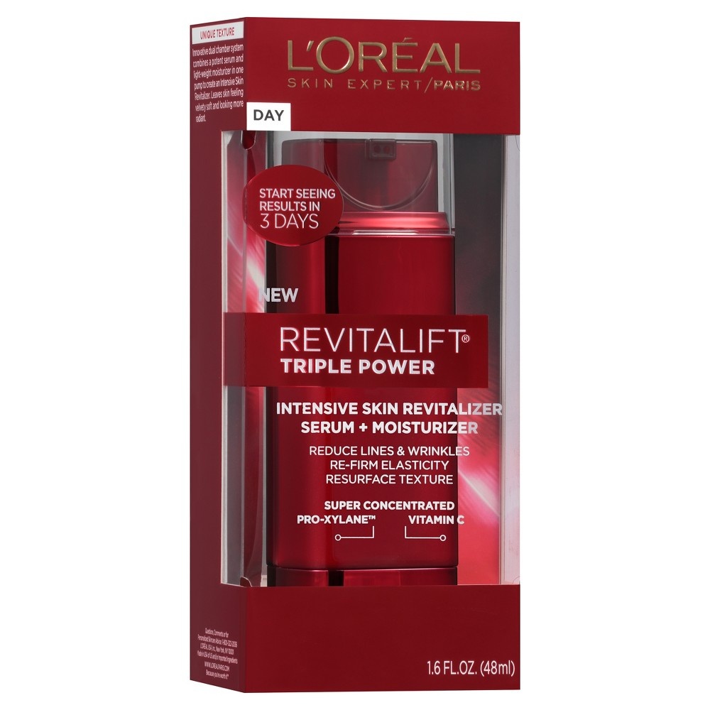 slide 8 of 8, L'Oréal Revitalift Triple Power Intensive Skin Revitalizer Serum + Moisturizer, 1.6 fl oz