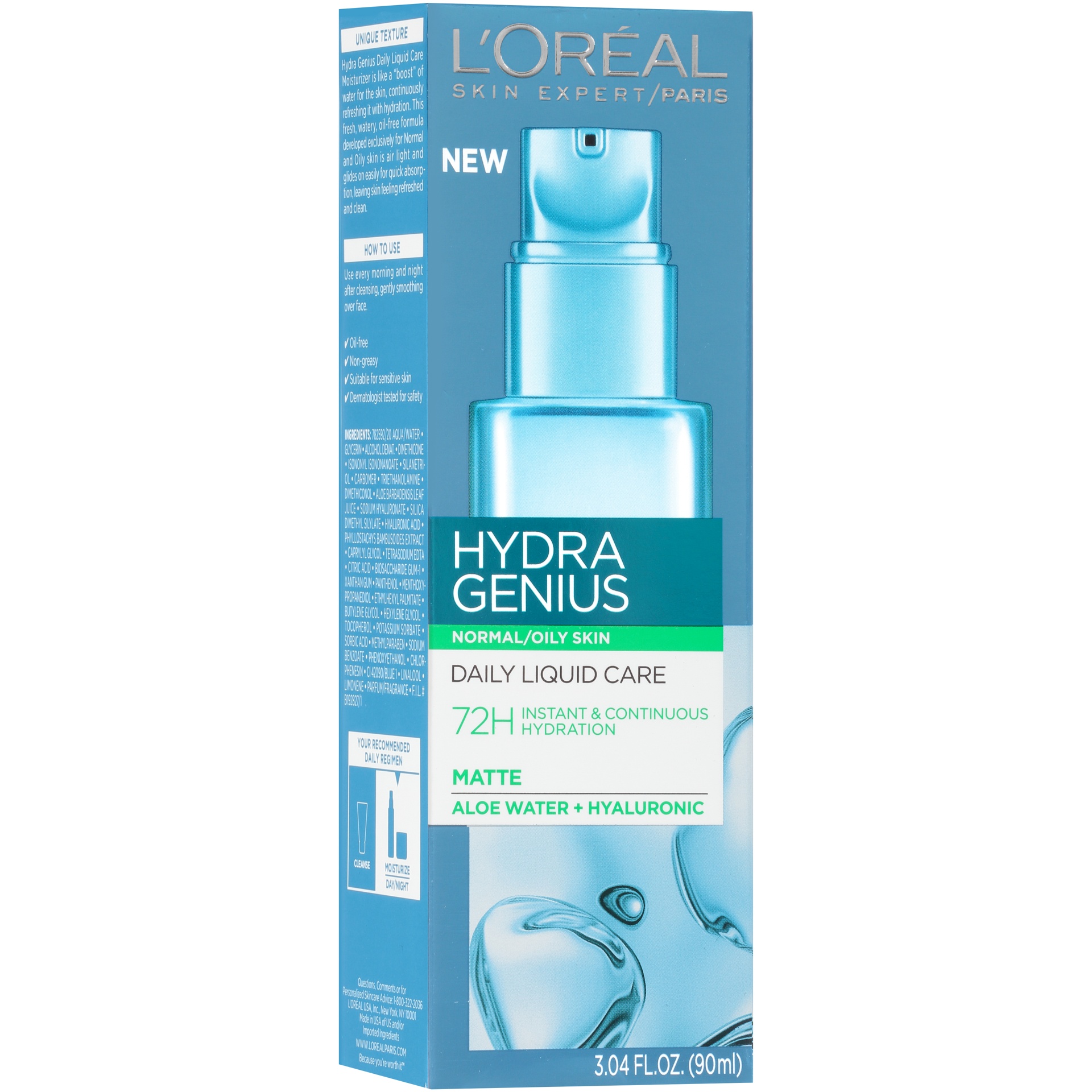 slide 3 of 8, L'Oréal Paris Hydra Genius Mattifying Water Gel Oily Skin, 3 oz