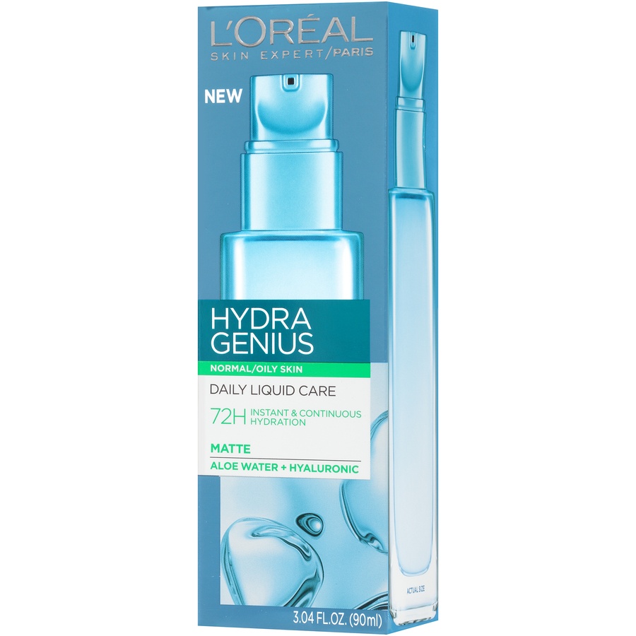 slide 4 of 8, L'Oréal Paris Hydra Genius Mattifying Water Gel Oily Skin, 3 oz