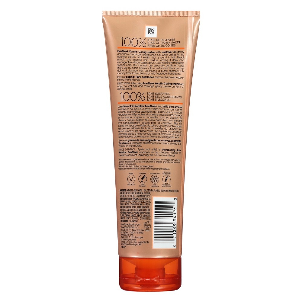 slide 2 of 2, L'Oréal Paris EverSleek Sulfate Free Keratin Caring Conditioner, 8.5 fl oz
