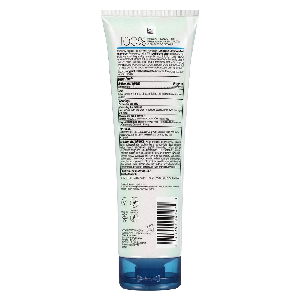 slide 3 of 3, L'Oréal Hair Expert Everfresh Sulfate Free Antidandruff Shampoo, 8.5 fl oz