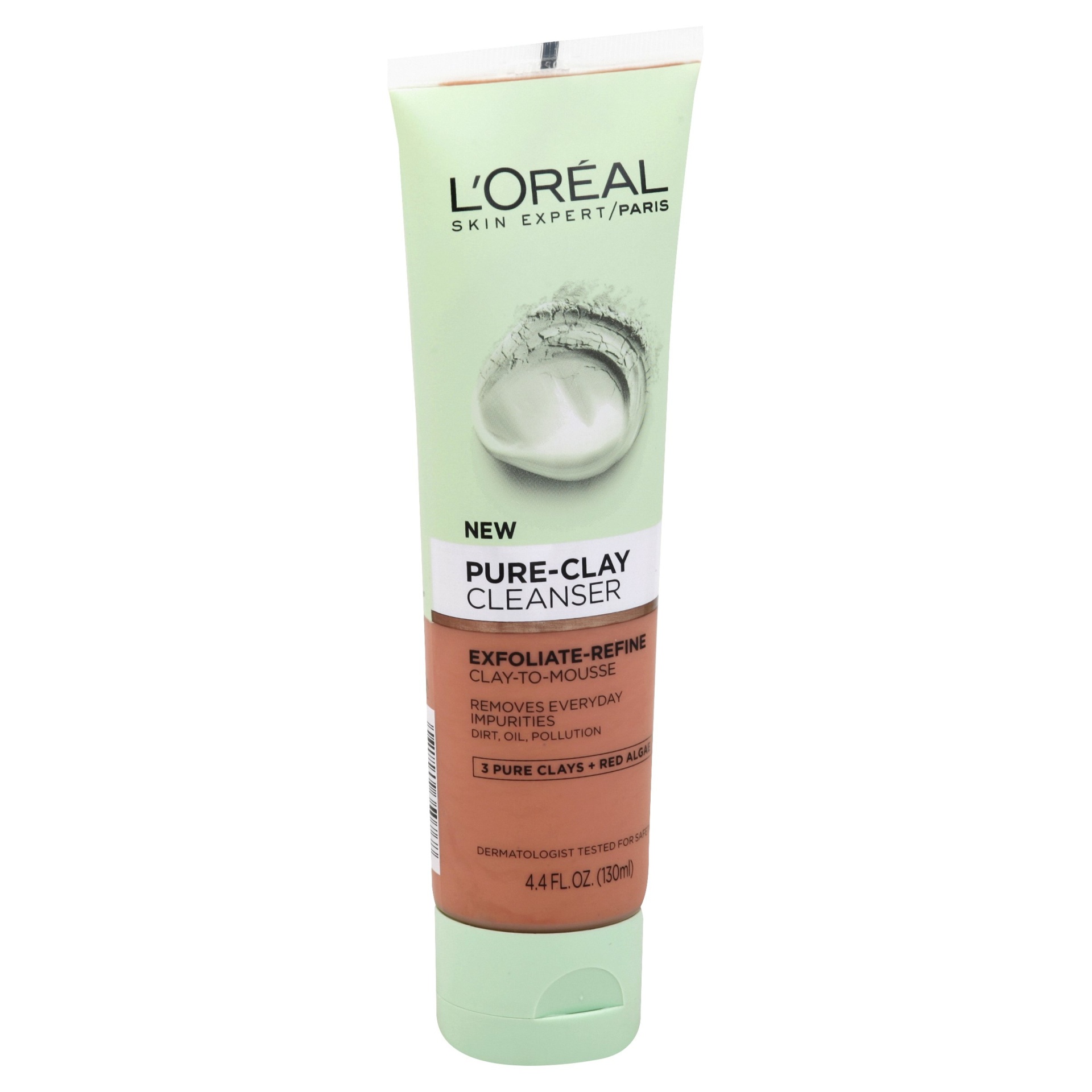 slide 1 of 4, L'Oréal Pure Clay Cleanser - Exfoliate & Refine, 4.4 oz