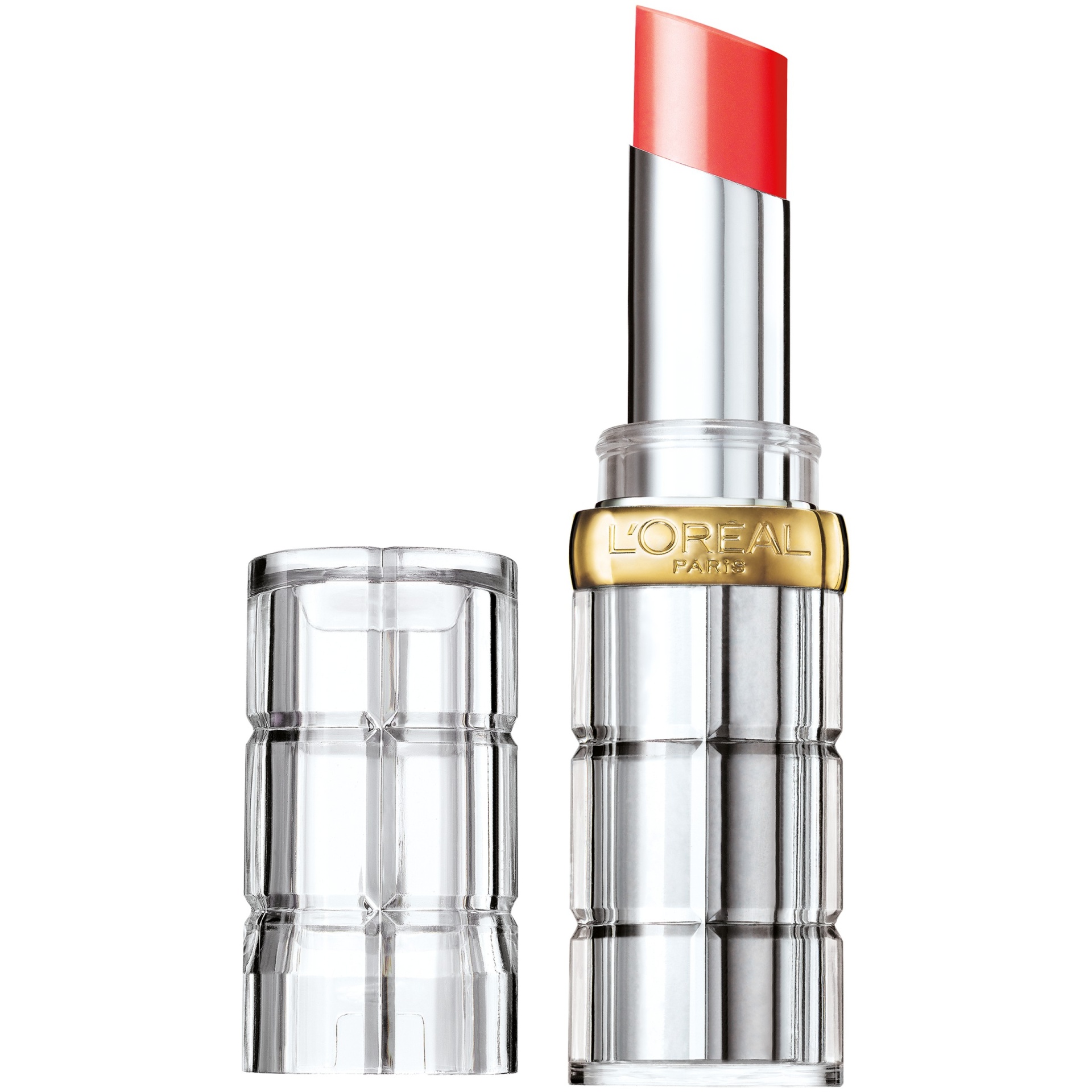 slide 1 of 2, L'Oréal Colour Riche Shine Lipstick Uminous Coral, 0.1 oz