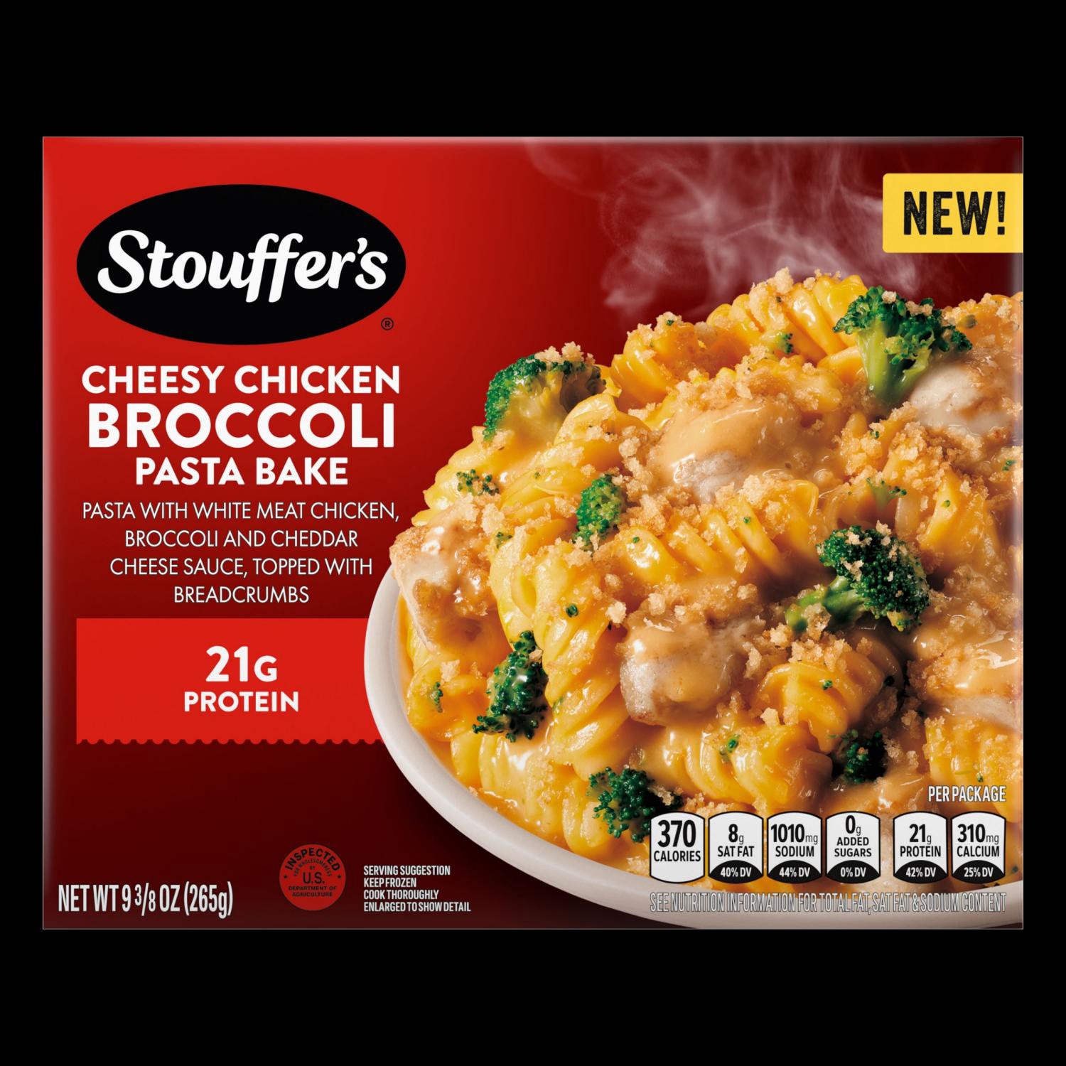 slide 1 of 8, Stouffer's Cheesy Chicken Brocoli Pasta Bake 9.37 oz, 9.37 oz