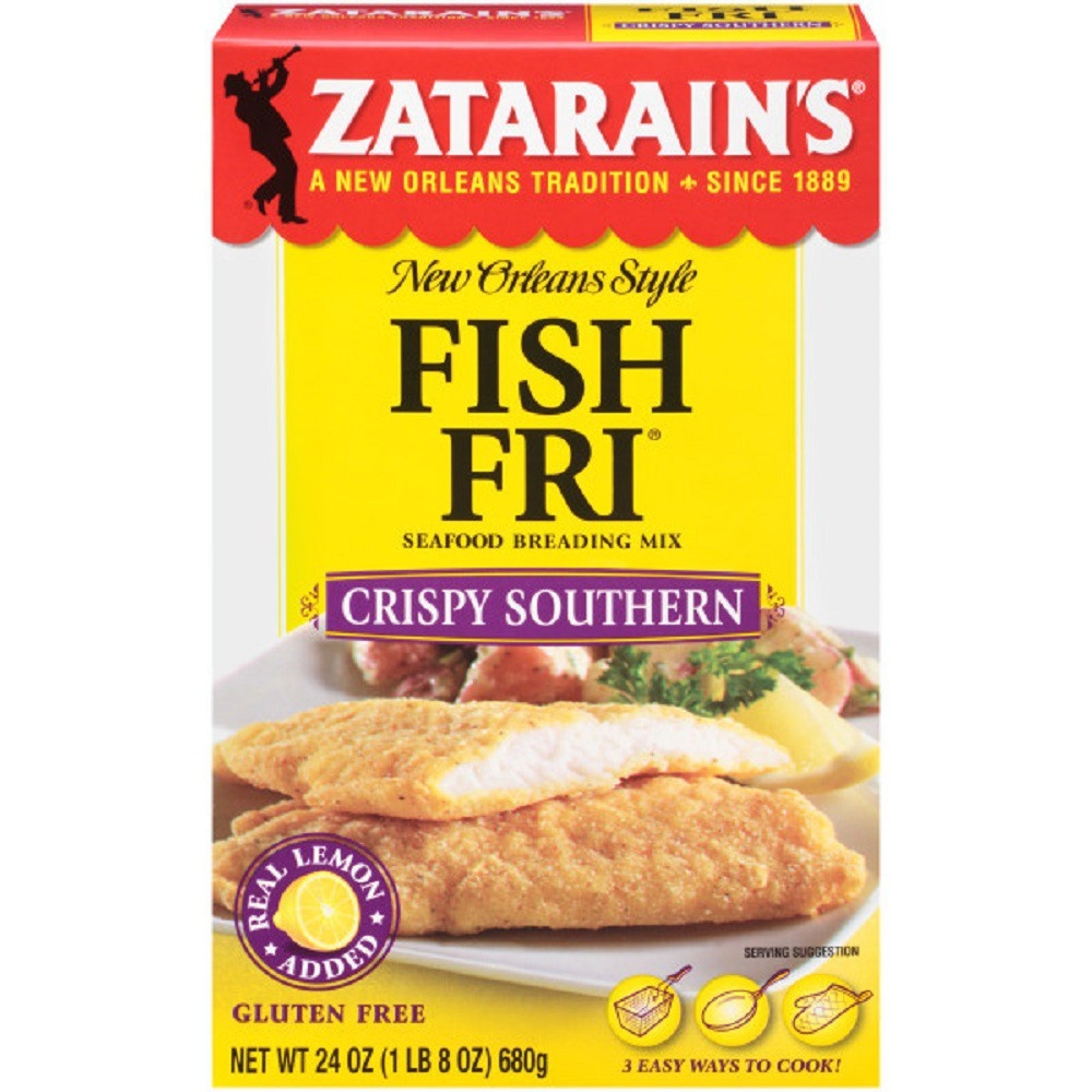 slide 1 of 4, Zatarain's Seasoned FishFri Crispy Southern Style Mix, 24 oz