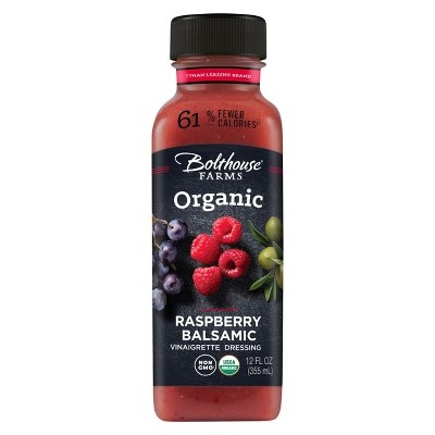 slide 1 of 5, Bolthouse Farms Organic Raspberry Balsamic Vinaigrette Dressing, 12 fl oz