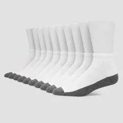 Hanes Premium Men's Big & Tall Cool Comfort Ankle Socks 10pk - White 12-14: Cushioned Sole, Reinforced Heel & Toe, Breathable Fabric
