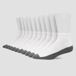 Hanes Premium Men's Big & Tall Cool Comfort Ankle Socks 10pk - White 12-14: Cushioned Sole, Reinforced Heel & Toe, Breathable Fabric