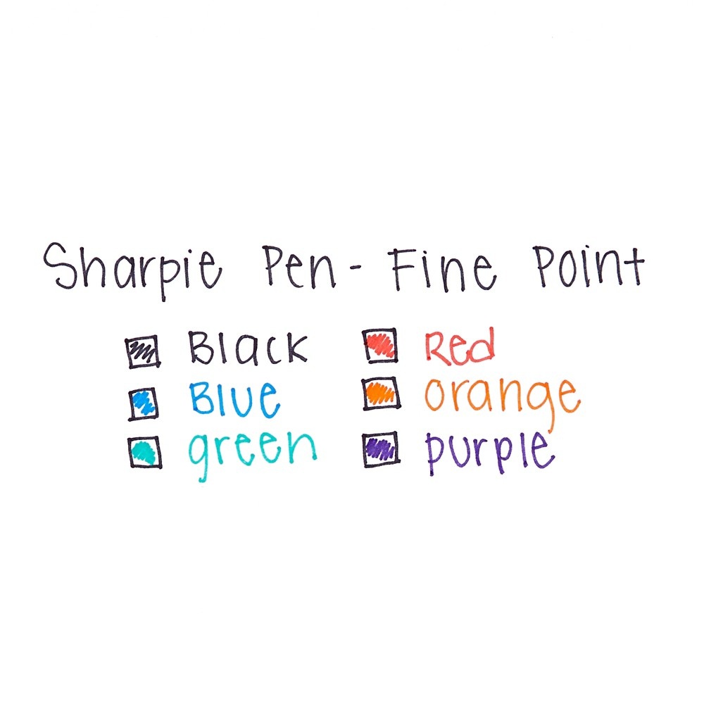 slide 8 of 8, Sharpie Marker Pen, Chisel Tip, Fine Tip - Multicolor, 5 ct