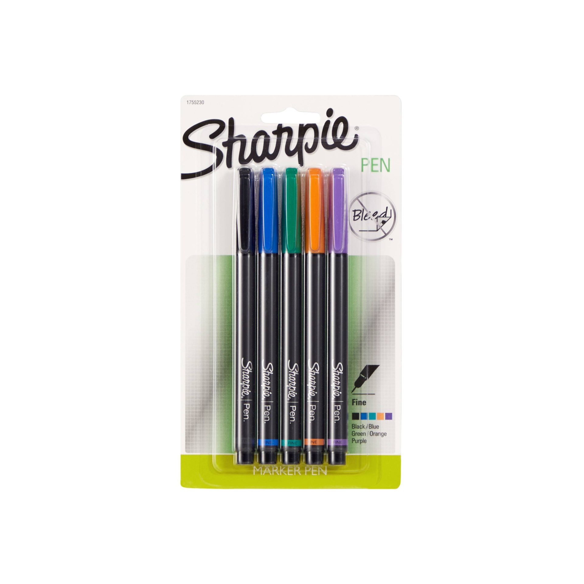 slide 1 of 8, Sharpie Marker Pen, Chisel Tip, Fine Tip - Multicolor, 5 ct