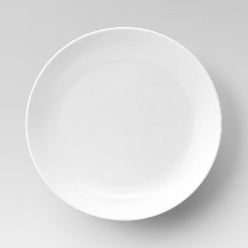 slide 1 of 2, 11" Porcelain Coupe Dinner Plate White – Threshold™: Solid Round, Microwave & Dishwasher Safe, Traditional Style, 1 ct