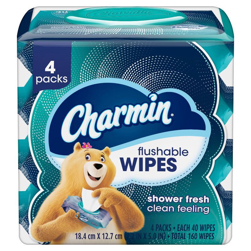 slide 7 of 11, Charmin Flushable Wipes - 4pk/40ct, 4 ct, 40 ct