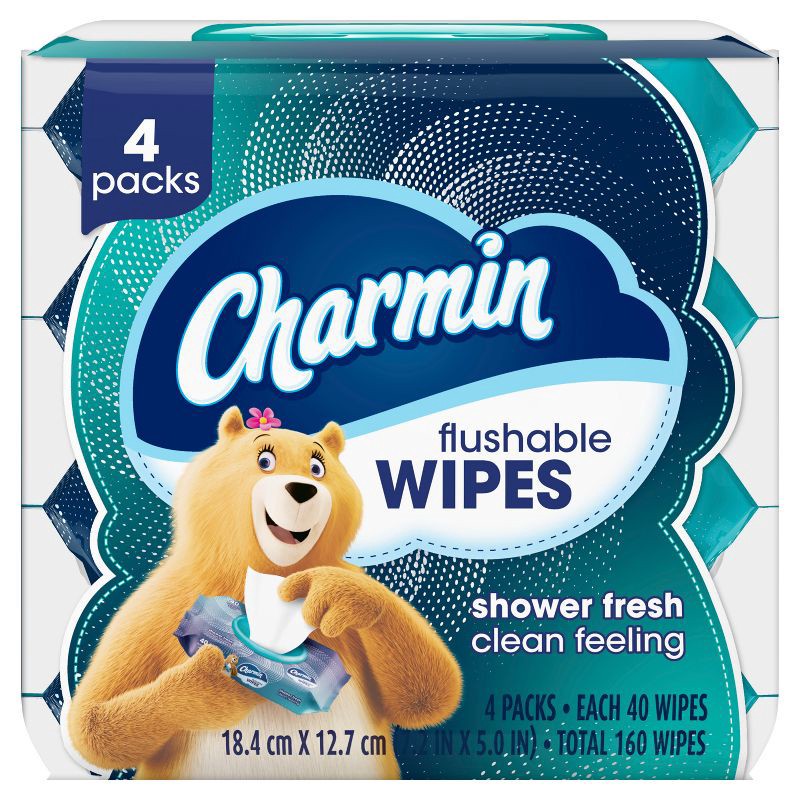 slide 8 of 11, Charmin Flushable Wipes - 4pk/40ct, 4 ct, 40 ct