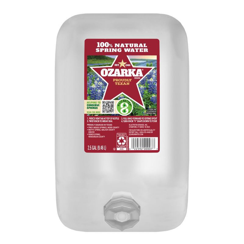slide 1 of 7, Ozarka Brand 100% Natural Spring Water - 2.5 gal (320 fl oz) Jug, 2.5 gal, 320 fl oz