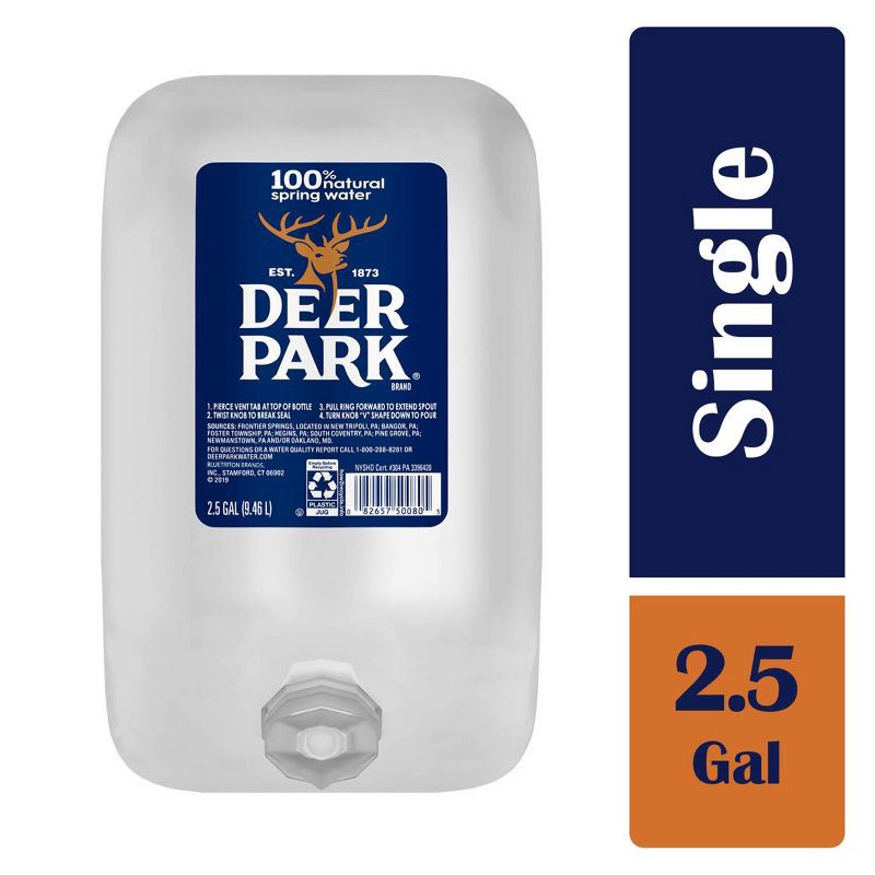 slide 1 of 9, Deer Park Spring Water - 2.5 Gallon, Plastic Jug, 2.5 gal