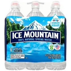 Ice Mountain Brand 100% Natural Spring Water - 6pk/23.7 fl oz Sport Cap Bottles