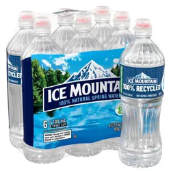 Ice Mountain Brand 100% Natural Spring Water - 6pk/23.7 fl oz Sport Cap Bottles