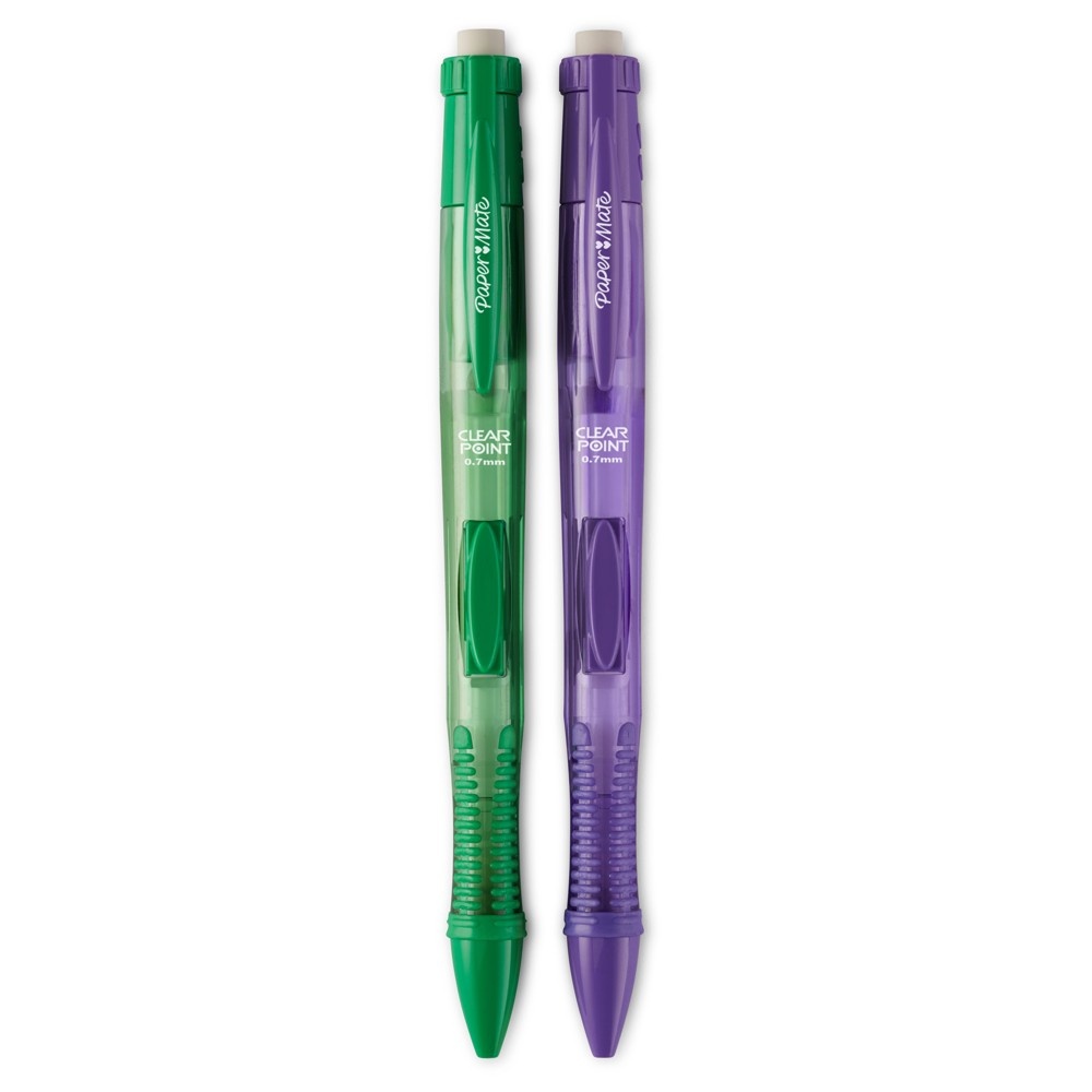 slide 2 of 11, Paper Mate Colored Lead Mechanical Pencils - Purple/Green, 2 ct