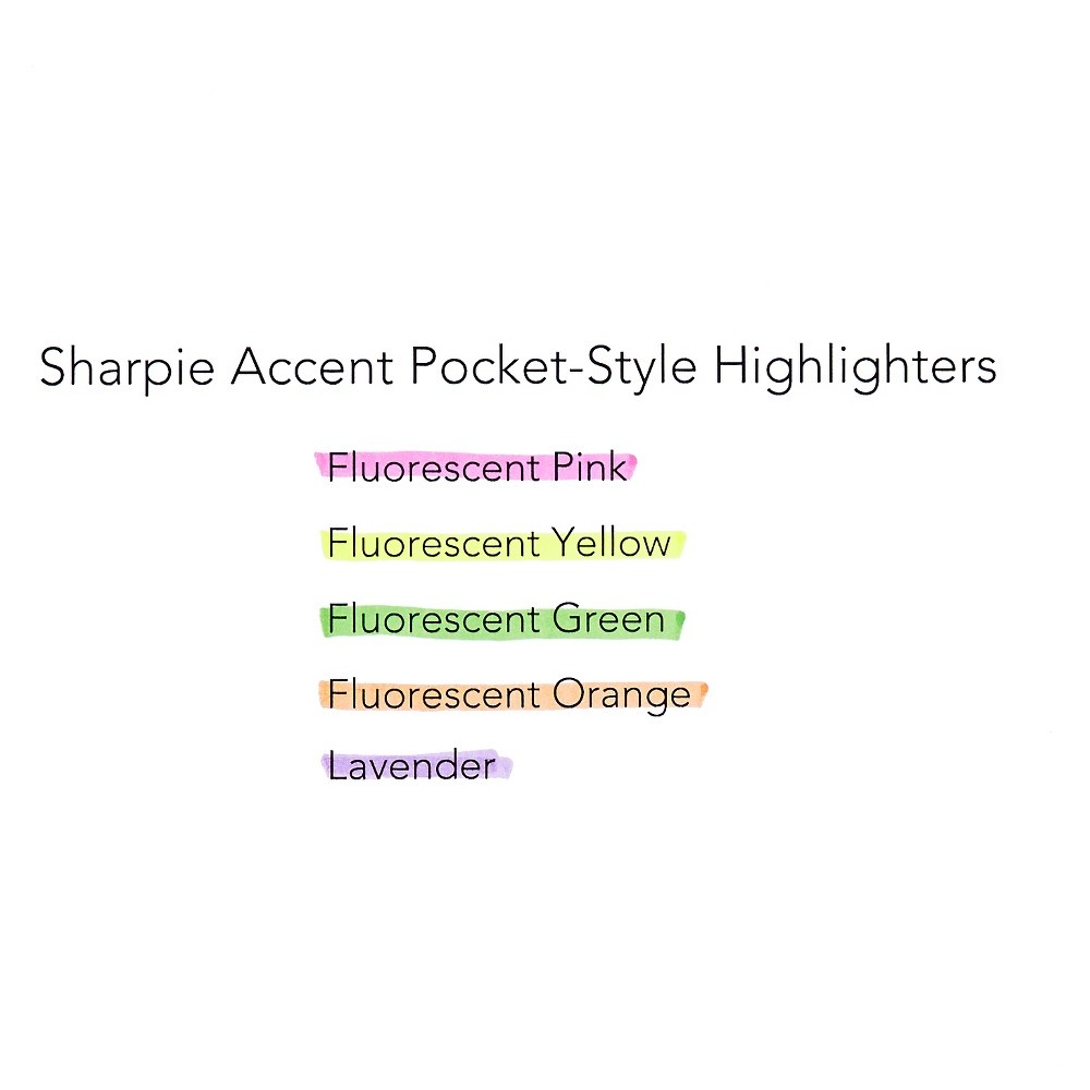 slide 10 of 10, Sharpie Pocket Highlighters Smear Guard Narrow Chisel Tip Multicolored, 10 ct