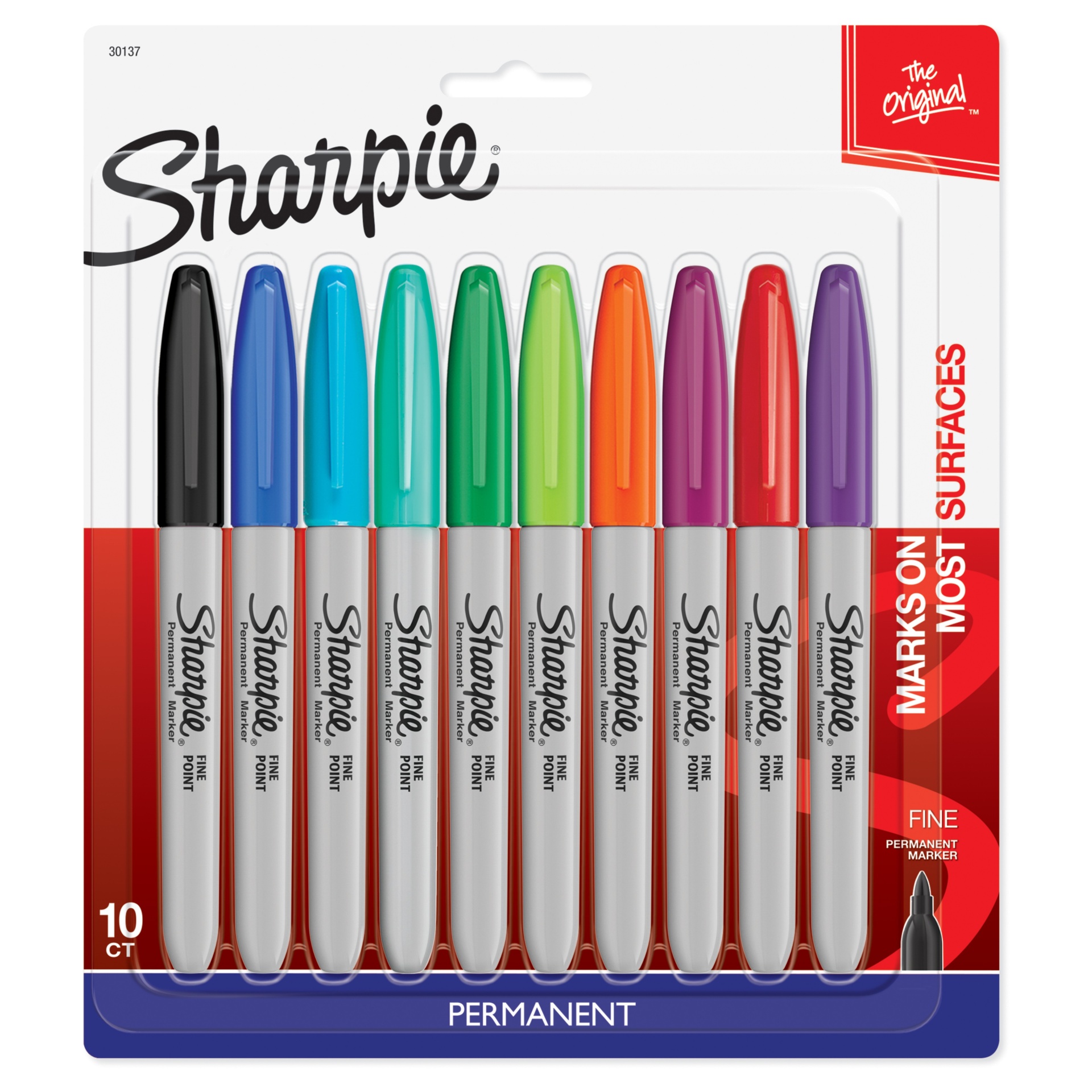 slide 1 of 7, Sharpie Fine Tip Permanent Markers Multicolor, 10 ct