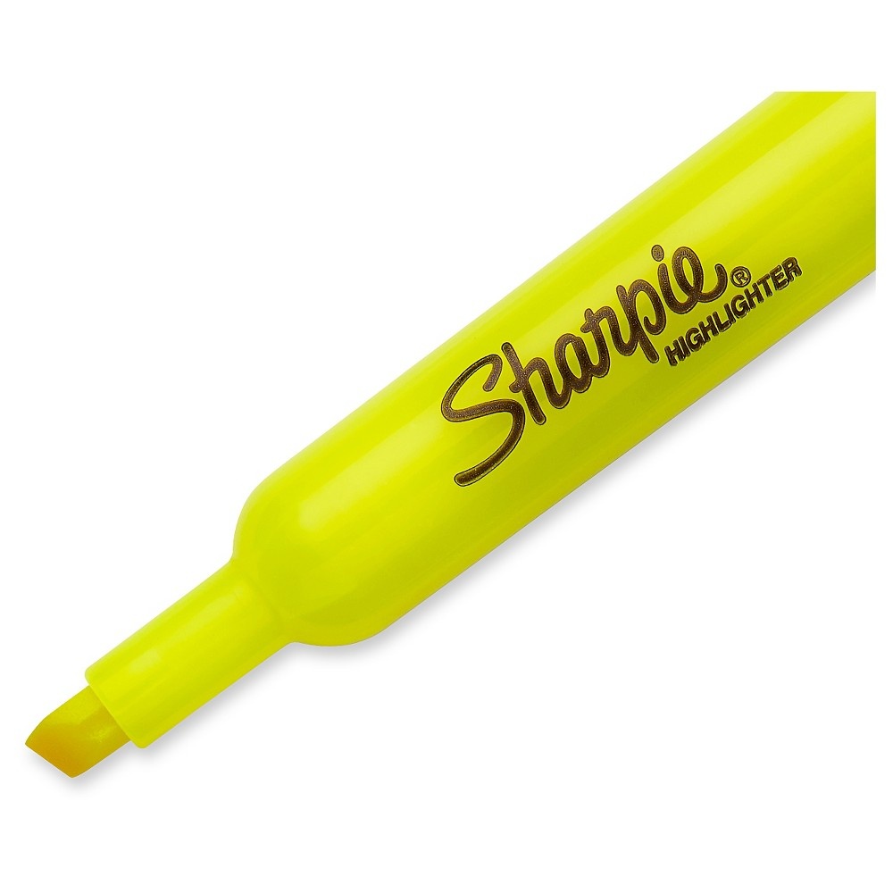 slide 2 of 4, Sharpie Highlighters Smear Guard Chisel Tip Neon Yellow, 3 ct