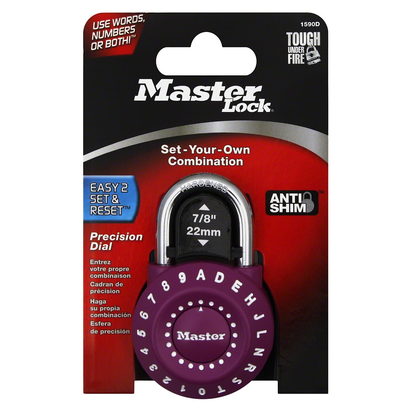 slide 1 of 1, Master Lock Precision Dial Combination Padlock - Purple, 1 ct