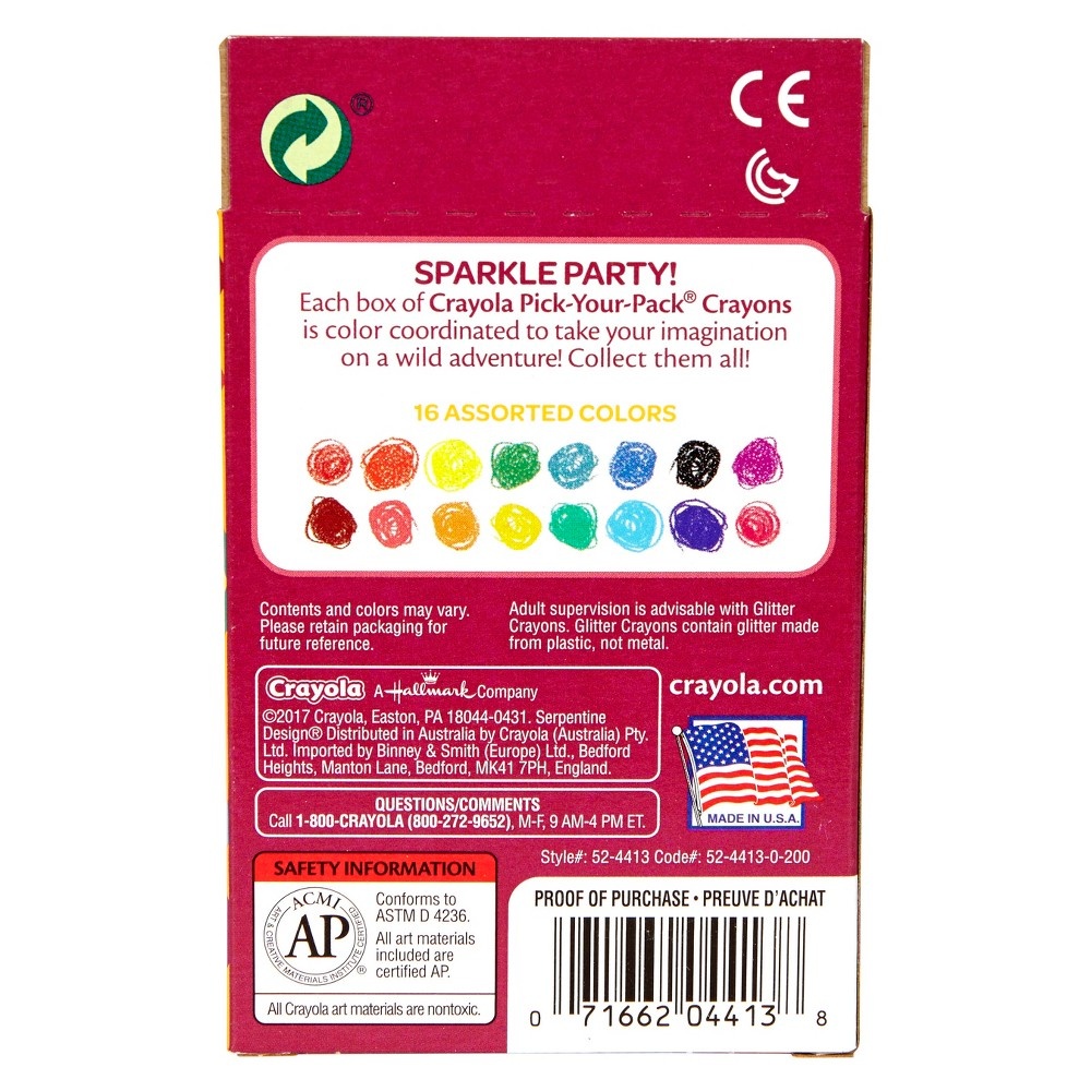 slide 2 of 5, Crayola Crayon Pack - Sparkle Party, 16 ct