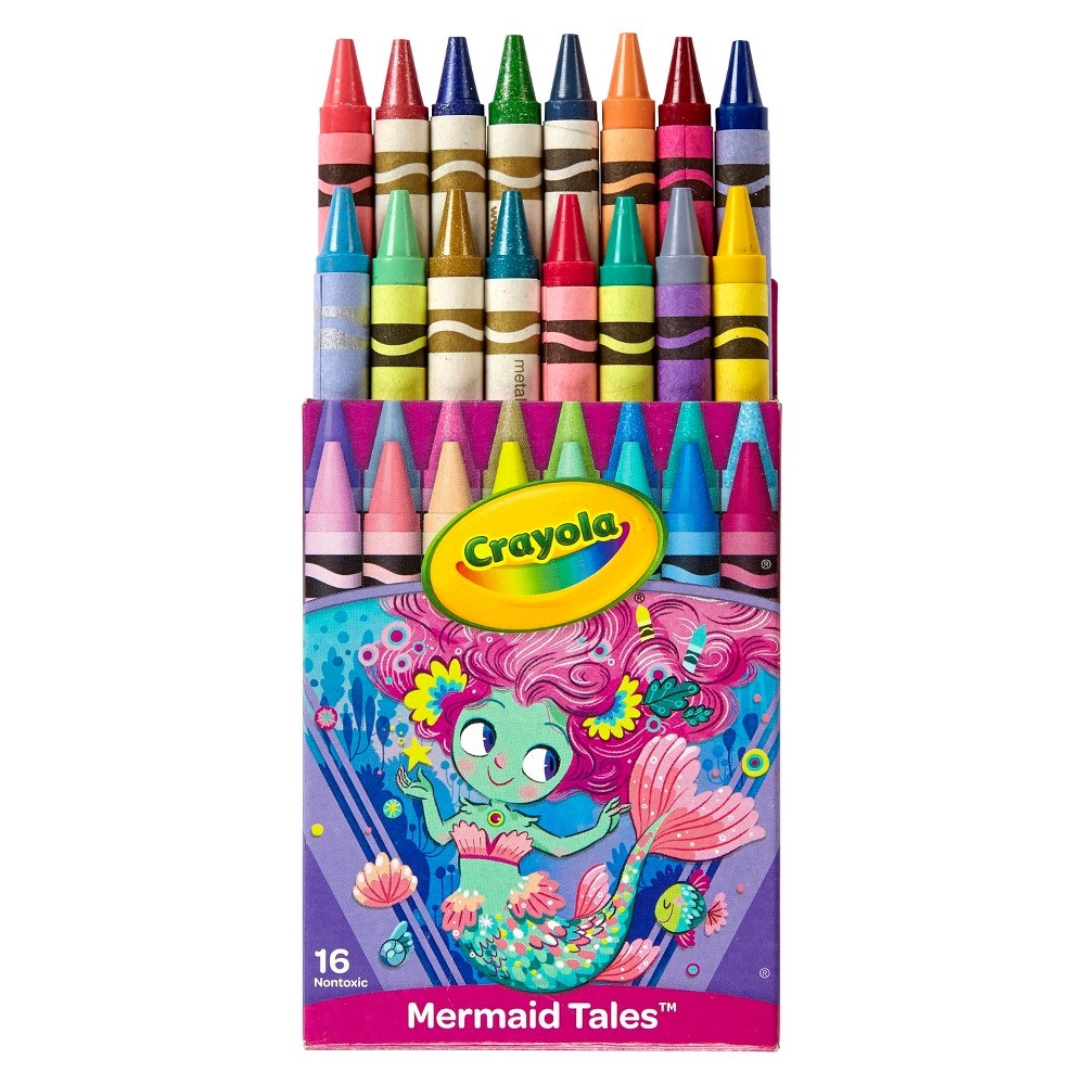 slide 4 of 5, Crayola Crayon Pack - Mermaid Tales, 16 ct