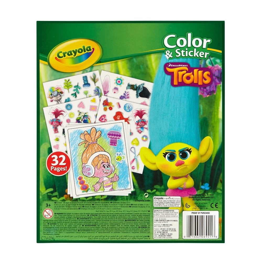 slide 4 of 4, Crayola Color & Sticker - Trolls, 1 ct