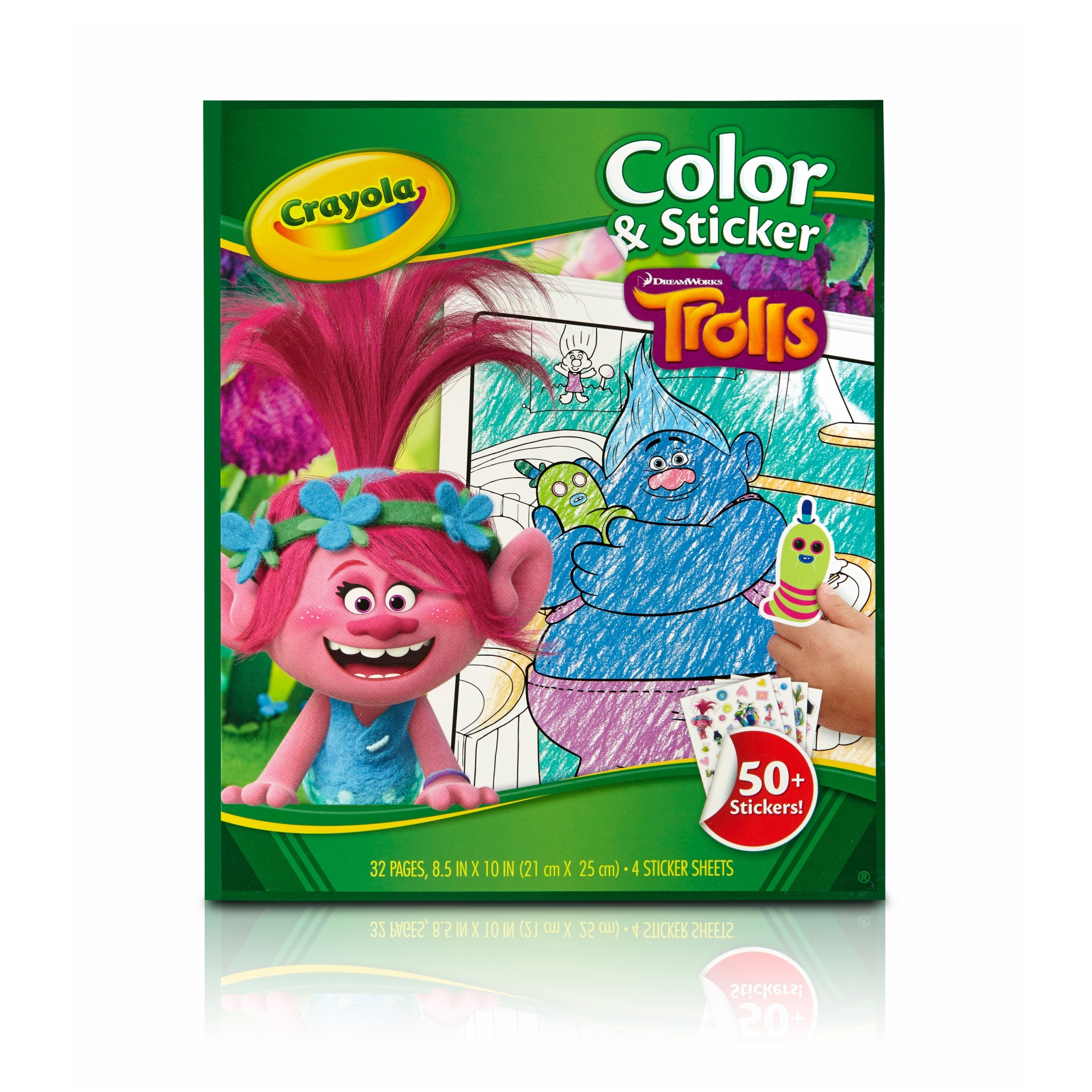 slide 1 of 4, Crayola Color & Sticker - Trolls, 1 ct