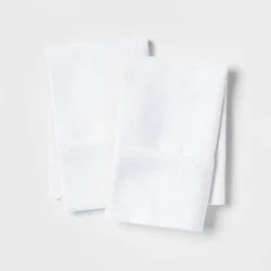 Standard Solid Performance 400 Thread Count Pillowcase Set White - Threshold™: Cotton Sateen, OEKO-TEX Certified, Set of 2