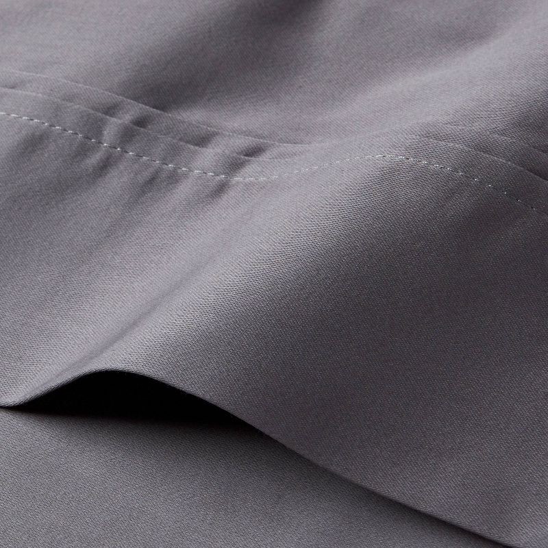 slide 3 of 4, Standard Solid Performance 400 Thread Count Pillowcase Set Dark Gray - Threshold™: Cotton Sateen, Wrinkle-Resistant, OEKO-TEX Certified, 1 ct