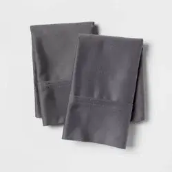 Standard Solid Performance 400 Thread Count Pillowcase Set Dark Gray - Threshold™